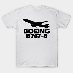 Boeing B747-8 Silhouette Print (Black) T-Shirt